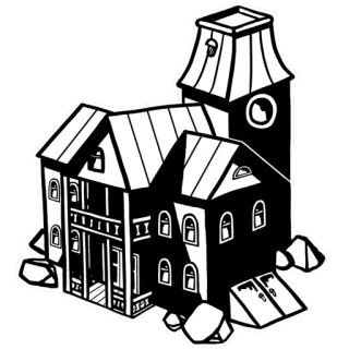 💒 df182ac6 casa, villa, bianco e nero, edificio, architettura telegram sticker