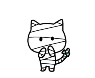 🎃 122ed8bc แมว, มัมมี่, ฮาโลวีน, น่ารัก, สัตว์, การ์ตูน, สติกเกอร์ telegram sticker