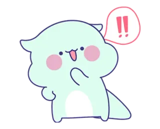 💗 0098b0b7 !! Kartun, Kawaii, Lucu, Menggemaskan, Tanda seru, Biru muda, Merah muda, Senang whatsapp sticker