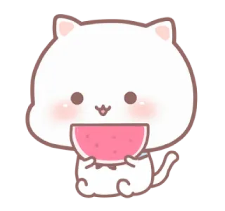 💗 75334b7b kucing, semangka, imut, stiker, kawaii, binatang whatsapp sticker