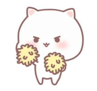 💗 83420621 kucing, pom pom, imut, kawaii, stiker, pemandu sorak whatsapp sticker