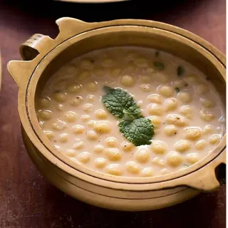 🍲 30b6fbfe đồ ăn, món ăn Ấn Độ, Dahi Boondi, boondi, sữa chua, bạc hà, bát telegram sticker