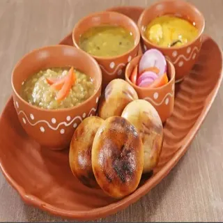 🍘 e50f01d6 đồ ăn, ẩm thực Ấn Độ, món ăn, thali, ăn chay, dal, roti telegram sticker