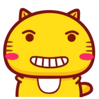 😬 3fdb4fbc kartun kuning, seperti kucing, bahagia, tersenyum, imut, ceria telegram sticker