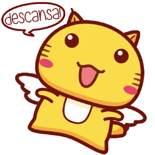 😇 4bdda18e descansa! kucing, malaikat, imut, tidur, kawaii telegram sticker