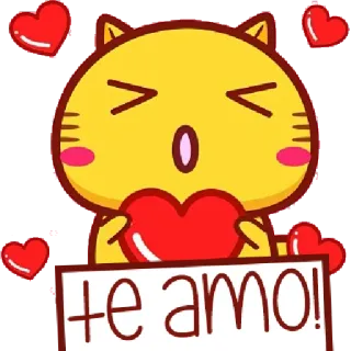 ❤ a3408433 te amo! cinta, kucing, hati, imut, hewan, romantis telegram sticker
