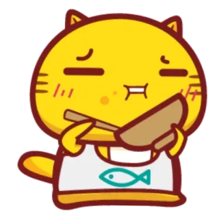 🍜 a99c4e7b kucing, ikan, imut, hewan, makanan, dapur, memasak telegram sticker