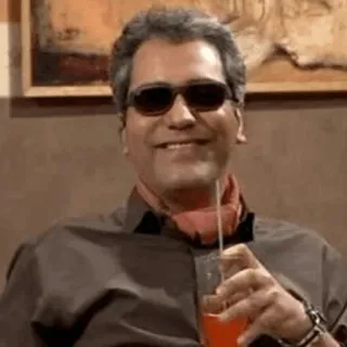 😎 06263000 man, sunglasses, drink, smiling, portrait telegram sticker