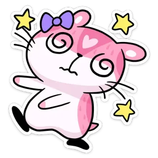 🧟 437c7569 chuột hamster, động vật, hoạt hình, hoa mắt, dễ thương, nhãn dán telegram sticker