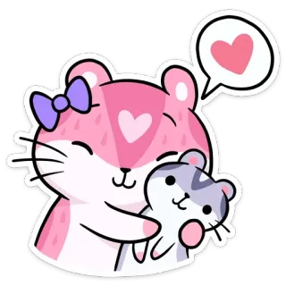 ❤️ 5a5e7d62 chuột hamster, động vật, dễ thương, kawaii, thú cưng, tình yêu, trái tim telegram sticker