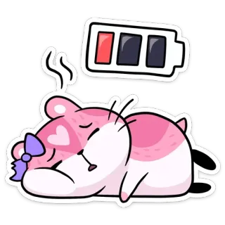 😫 7fbfec52 chuột hamster, đang ngủ, pin yếu, dễ thương, kiệt sức, động vật, hoạt hình telegram sticker