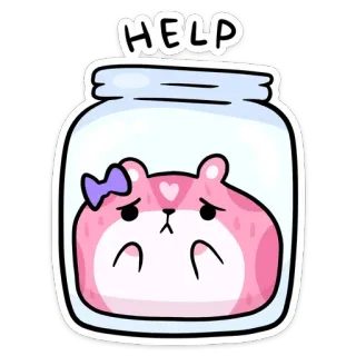 🆘 854e22b8 HELP chuột hamster, lọ, giúp đỡ, dễ thương, động vật, kawaii telegram sticker