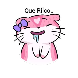 🤤 367c54dd Que Riico.. mono, kawaii, dibujos animados, divertido, hambriento telegram sticker
