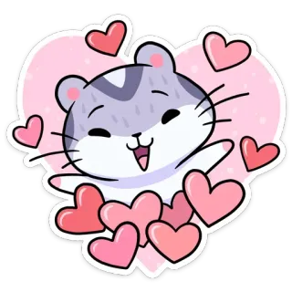 ❤️ 555892d4 hamster, tier, süß, herzen, liebe, valentinstag, kawaii telegram sticker