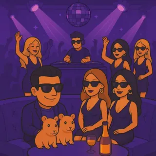 👫 8a2fb826 Klub, Pesta, Disko, Kehidupan malam, Hiburan, Musik, Perayaan, Mewah telegram sticker