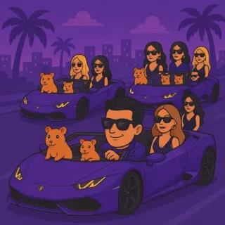 🚘 e9d14fbe mobil, mewah, mengemudi, pesta, hamster, kacamata hitam telegram sticker