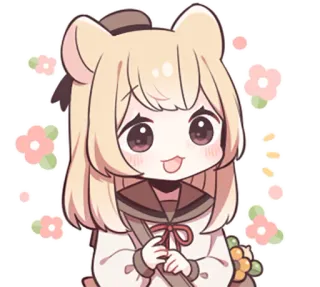 ☺️ 0e80a817 애니메이션, 카와이, 귀여운, 만화, 캐릭터, 치비, 곰, 소녀 telegram sticker