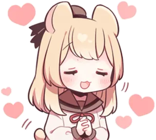 ☺️ 6487eb22 애니메이션, 귀여운, 카와이, 하트, 치비 telegram sticker