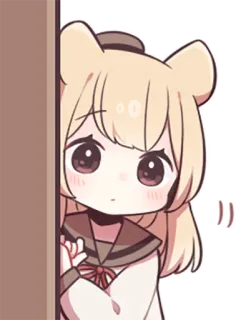 👀 82f1772d 애니메이션, 소녀, 귀여운, 수줍은, 카와이 telegram sticker