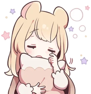 💤 b138e581 애니메이션, 귀여운, 카와이, 졸린, 곰, 치비, 만화 telegram sticker