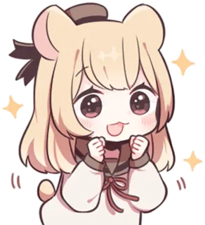 ✨ c44fbe88 애니메이션, 귀여운, 카와이, 소녀, 만화, SD, 곰, 반짝이 telegram sticker