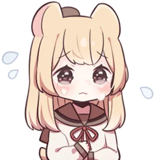 🥺 e4cdc7ce 애니메이션, 소녀, 슬픈, 우는, 귀여운, 귀여운, 곰 telegram sticker