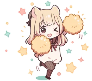 hamstar-girl by sazi@LINE telegram stickers