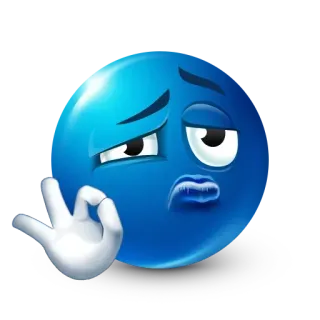 👌 1a2f6819 表情符号, 蓝色, 得意, 坏笑, 手势 telegram sticker