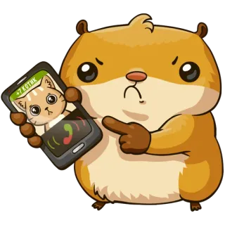 📱 bc412d43 +7 KOTIK хомяк, кот, телефон, звонок, милый, животное, мультфильм telegram sticker
