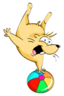 🏀 8d7c3da5 卡通, 动物, 啮齿动物, 球, 平衡, 黄色, 有趣 whatsapp sticker