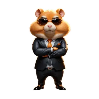 🐹 51e860c8 hamster, suit, sunglasses, animal, business, cartoon, funny, boss telegram sticker
