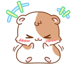 🤣 1c53b49e 귀여운, 햄스터, 만화, 행복한, 카와이, 동물, 애완동물 telegram sticker