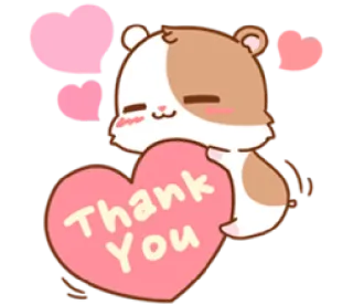 😊 362f0bd1 Thank You 감사합니다, 귀여운, 하트, 사랑스러운, 만화 telegram sticker