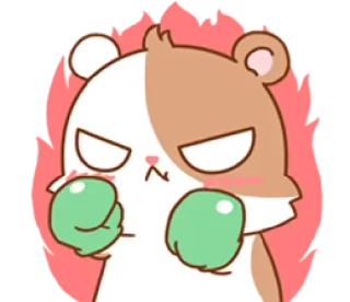 😡 aa5140d5 햄스터, 복싱, 화난, 만화, 동물, 장갑 telegram sticker