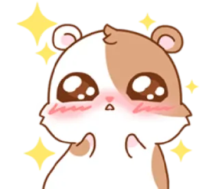 🤩 aef4e8ba 햄스터, 귀여운, 동물, 카와이, 반짝이 telegram sticker