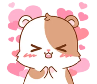 🥰 ebb9543d 햄스터, 귀여운, 동물, 카와이, 만화, 하트 telegram sticker