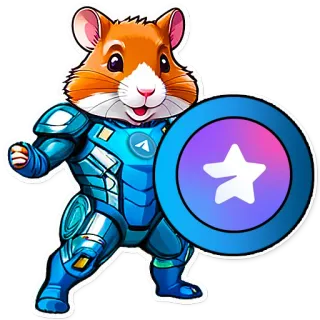 ⭐️ 75276532 แฮมสเตอร์, ชุดเกราะ, โล่, การ์ตูน, มาสคอต, Telegram telegram sticker