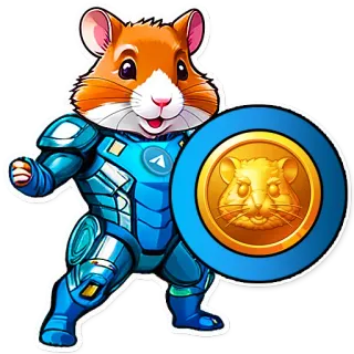 🐹 c241c468 แฮมสเตอร์, เกราะ, โล่, การ์ตูน, สัตว์, มาสคอต telegram sticker