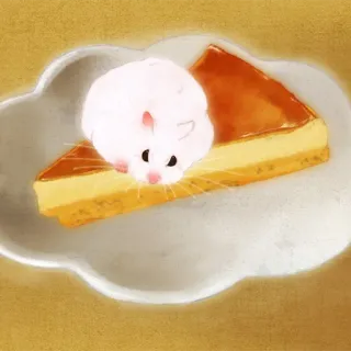 🐹 39e24c66 แฮมสเตอร์, เค้ก, ของหวาน, อาหาร, น่ารัก, สัตว์ telegram sticker