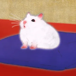 🐹 fc6a23cb แฮมสเตอร์, สีขาว, สัตว์, สัตว์ฟันแทะ, สัตว์เลี้ยง, น่ารัก telegram sticker