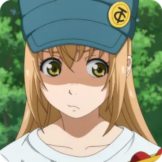 🙂 07720844 animé, fille, mignon, cheveux blonds, chapeau whatsapp sticker