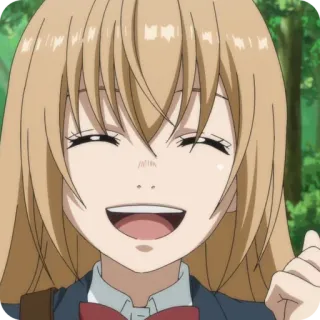 🙂 56f55cce animé, fille, souriante, joyeuse, gai, dessin animé whatsapp sticker