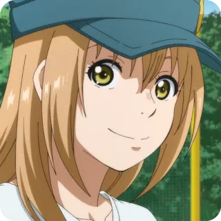 🙂 b208d42e animé, fille, casquette de baseball, mignon whatsapp sticker