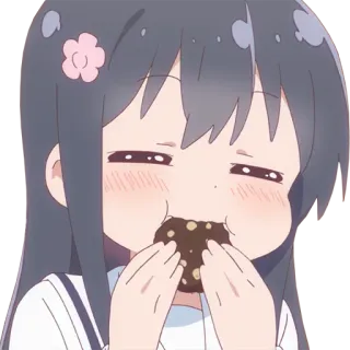 🍪 ae2fbdc8 Anime, Mädchen, Essen, Keks, Süß, Blume telegram sticker