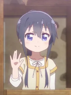 ❄️ 4119ba05 Anime, Chica, Dibujo animado, Kawaii, Lindo, Saludando, Saludo telegram sticker