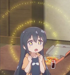 ❄️ 95873c1a Anime, Chica, Linda, Pizza, Brillante, Dibujos animados telegram sticker