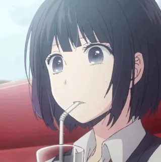 🖇 1e2034ed Аниме, Девушка, Пьёт, Портрет telegram sticker