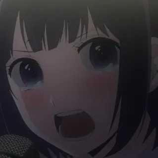 🖇 25b06922 аниме, плачет, девушка, микрофон, грустный telegram sticker