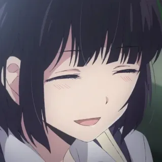 🖇 3e0725a9 аниме, девушка, улыбается telegram sticker