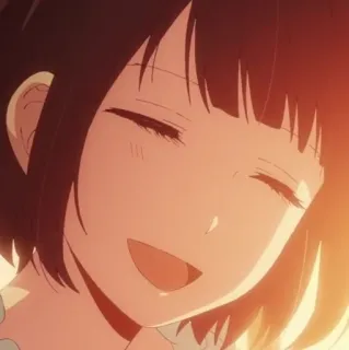 🖇 41ee4096 аниме, девушка, улыбающаяся, счастливая, веселая telegram sticker